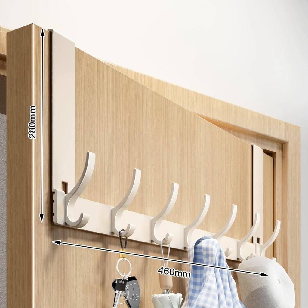 Über-Tür Ohne Bohren Mantel- und Hutablage mit Haken zur Schlafzimmeraufbewahrung