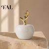 Elegant Living Room Table Ornaments Resin Apples Figurine with Leaf, Minimalist Fruit Ornament, Unique Gifts for Opening Ceremony Arts Crafts