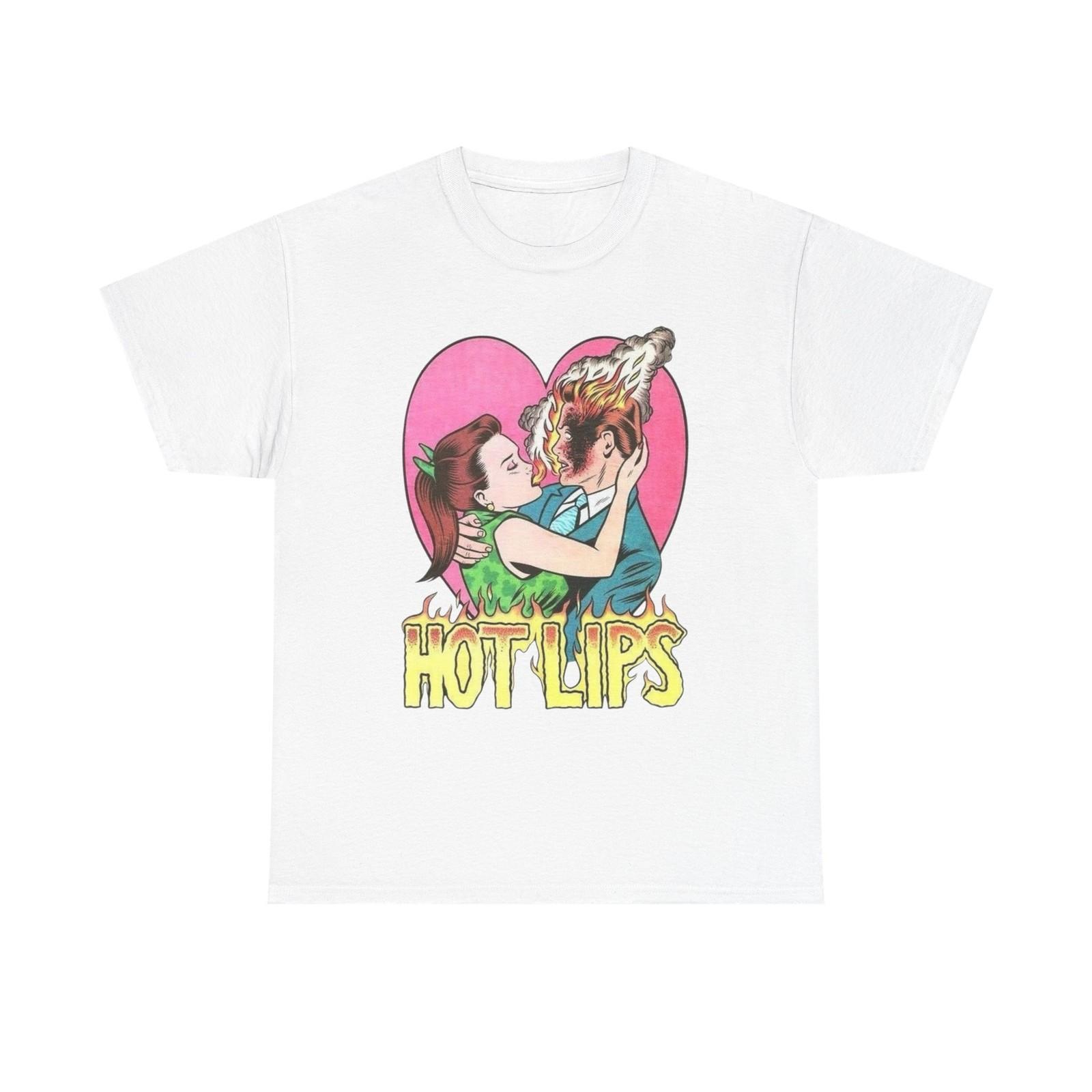 Hot Lips Graphic T Shirt Unisex Heavy Cotton Tee Gift XXXXL