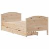 VidaXL Bed Frame with Headboard 75x190 Cm Solid Pine Wood, Bedroom Furniture, Slatted Base, Wooden Bed, Bed, 3301812