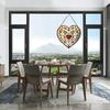 Heart-Shaped Stained Acrylic Window Hanging,Red Heart Acrylic Window Decor Stained Panel Hangings Wall Art Decor for Valentine's Day Birthday Home
