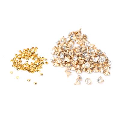 Stoff Kristall Inlay Schnelle Nieten 12mm Spots Nieten Kappe für DIY Leder Handwerk Dekoration(Silber)