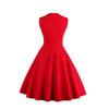 Women's Retro Gothic Red Polka Dot Swing Dress - 1950s Style