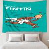 Arazzo da Parete con Stampa Le Avventure di Tintin, Sfondo, Montaggio Facile, Ideale per Camera da Letto, Ufficio e Soggiorno, con Decorazione Estetica da Appendere alla Parete.