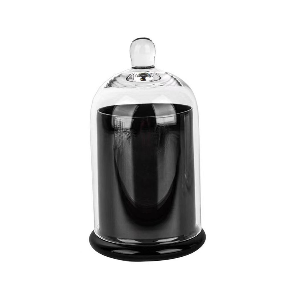 Cloche Glass Dome Candle Holder with Top Handle for Candy Nuts Aroma Stones