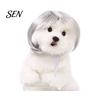 Pet Costume Wig Funny Wig, Cute Bob Cut Cat Afro Curly with Adjustable Breathable Headwear Elastic Band, Cosplay for Dogs, Cats Halloween Party