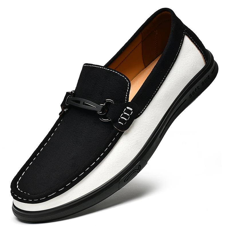 

Модный Роскошный Бренд Мужские Удобные Мягкие Подошвы Повседневные Кожаные Туфли-Бобы Весна Новинка Мужские Дышащие и Нескользящие Уличные Лоферы 45 чёрный