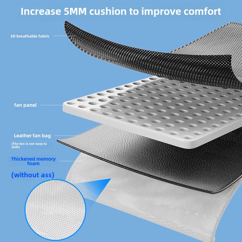 Car Cooling Seat Cushion with Breathable Fan for Summer Ventilation and Heat Dissipation