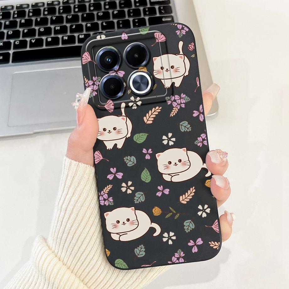 Für Infinix Note 40 5G X6852 Handyhülle Silikon Weiche Rückabdeckung Für Infinix Note40 X6851 Bumper Drachen Katze Blume Schmetterling Tasche