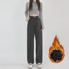 Women's High Waist Plush Wide-Leg Jeans: Thick, Loose, and Versatile for Spring, Autumn, and Winter.