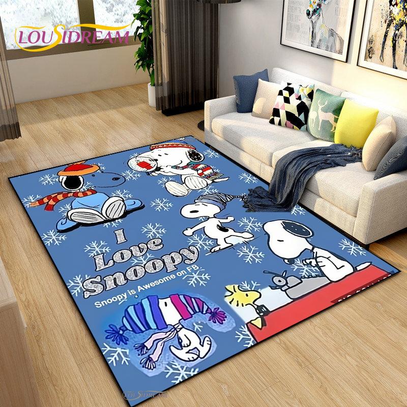 Snoopy Cartoon Anime Carpet for Living Room Bedroom Rug Kids Door Unslip Floor Mat Birthday Gift Photography Props Alfombra Rug
