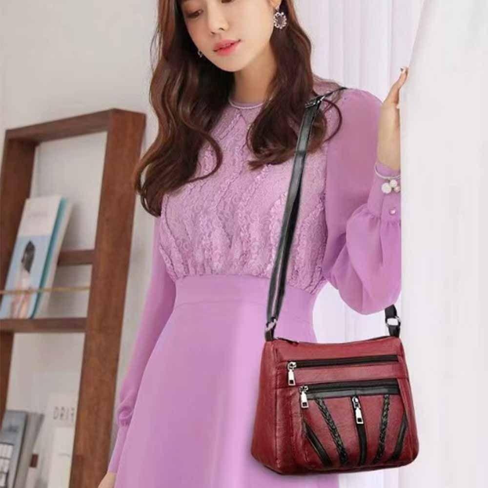 Large Capacity Crossbody Handbag PU Leather Messenger Bag Women PU Shoulder Bag Phone Purse