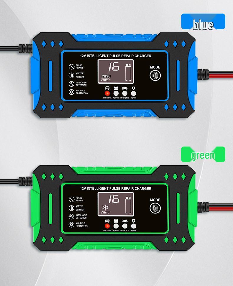 12V Smart-Impulsladegerät für Auto- und Motorrad-Lithiumbatterien