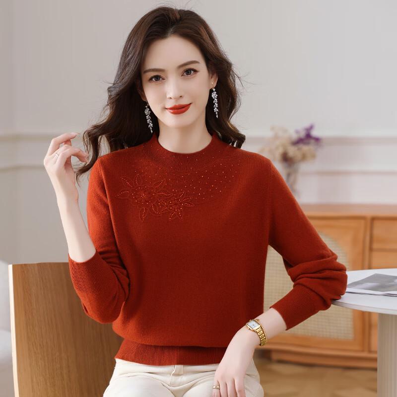 Women's 100% Pure Wool Round Neck Pullover Sweater
