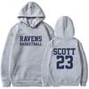 Ravens Basketball Tree Hill Scott23 Hoodies Moletom Feminino Winter Fleece Graphic Sweatshirts Unisex Hip Hop Streetwear Women