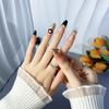 Handmade Leopard Print Gradient Press-On Nails - High-End Nude Style with Large Diamonds, Trendy and Skin Brightening.