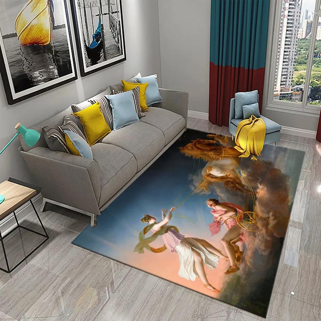 3D Ancient Greek Mythology Carpet for Non-slip Doormat Kitchen Bathroom Mat Living Room Floor Carpet Welcome Bedroom Decor Rugs