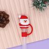 Christmas New Year Theme Cute Straw Dust Cap Dust Plug Detachable Doll Cute Straw Dust Cover Glass Stainless Steel Straw Cover