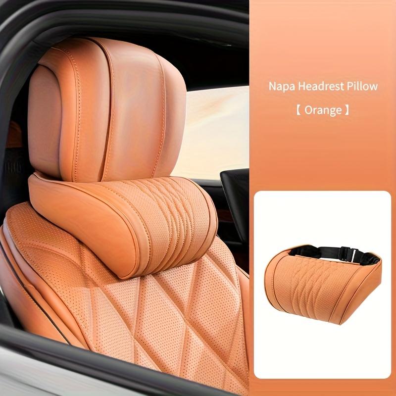 Luxury Car Neck Pillow | Nappa Leather Car Interior Decoration Accessories, Headrest, Seat Cushion, Neck Support Pillow, Comfortable and Breathablel