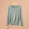 Plus Size Modal Long-Sleeve Loose Fit Round Neck T-Shirt for Women