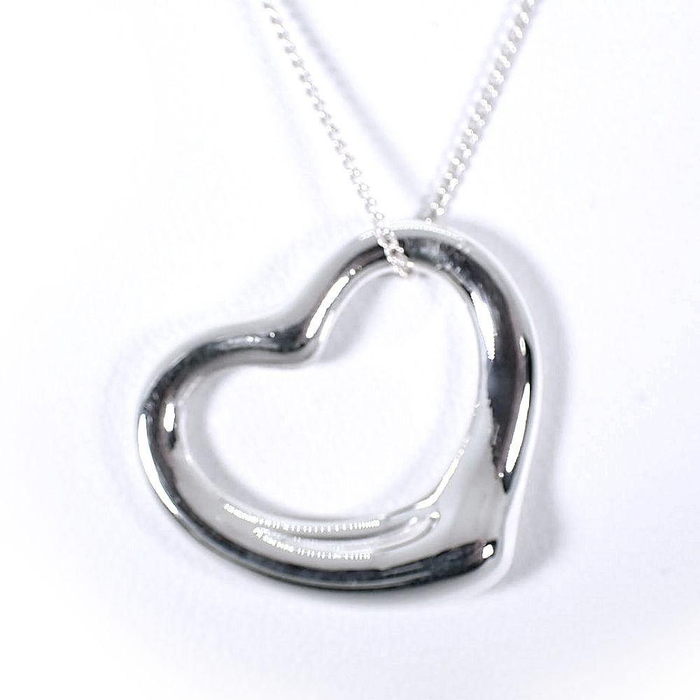 [Used] TIFFANY/Tiffany 925 Open Heart Pendant/Necklace/j6-2