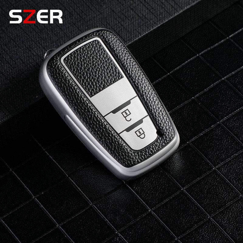 Auto Leather Tpu Car Key Cover Case Shell Fob For Toyota Prius Camry Corolla C-Hr Chr Rav4 Prado Keychain Accessories