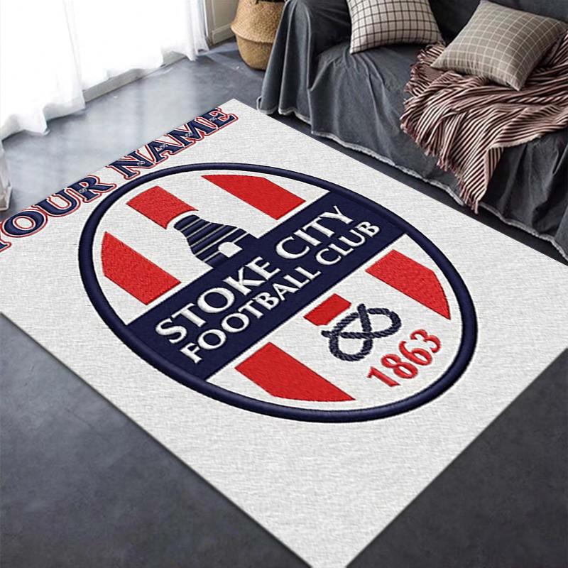 Custom Name Stoke City FC Carpet Rug for Living Room Bedroom Home Sofa Decoration,Kids Play Non-slip Floor Mat