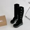 Fashion retro man boots two wear folded knee boots summer thick-soled Martin boots thin women toe cool boots
