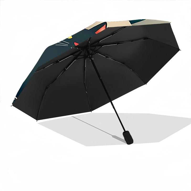 1pc Cat Floral Automatic Open/Close Umbrella with One Touch Button,, Windproof Design   Lightweight Portable Umbrella for Women & Men6113