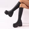 Women's Wide Width Platform Boots, Square Toe Stretch Ankle Boots, Chunky Heel Wholesale Booties for Women