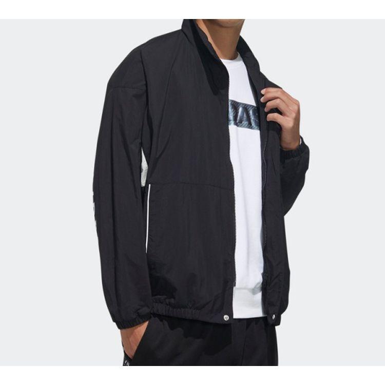 Adidas Zip-Up Stand Collar Woven Jacket Men Jackets Black FM5455