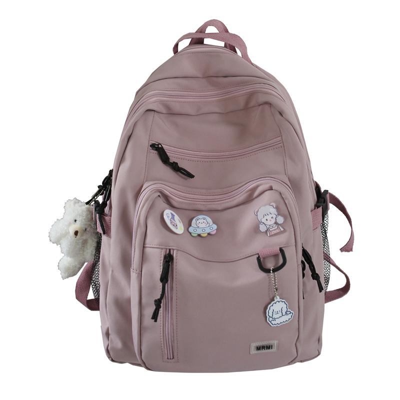 Mode Große Student Rucksack Abzeichen Rucksack Mädchen Schule Tasche Hohe Kapazität Frauen Rucksack Weibliche Nette Freizeit Reise Mochila