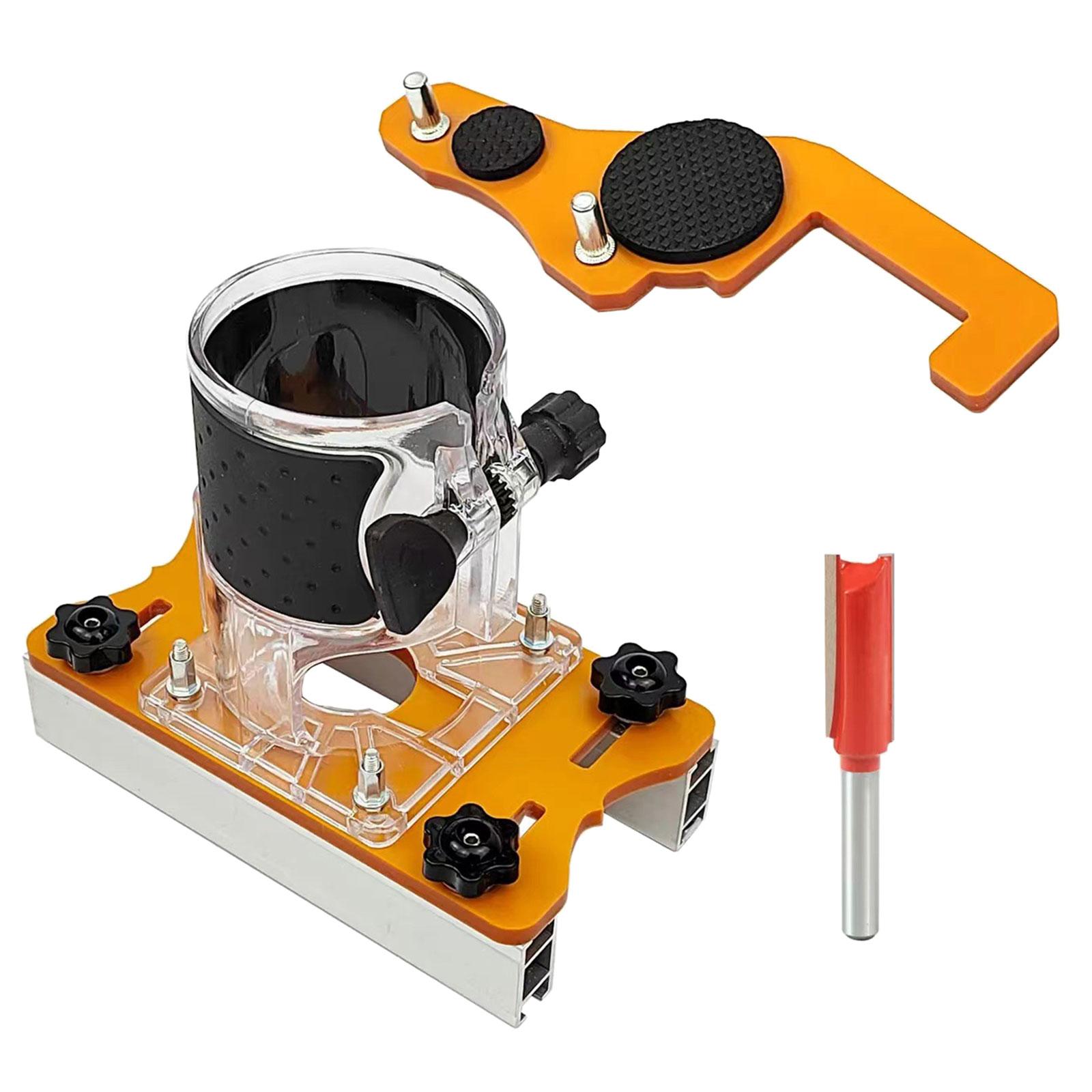 

2 в 1 основание фрезера по дереву, основание фрезерного инструмента для обрезки по дереву, алюминиевое основание фрезера с ручками по дереву, кронштейн для прорезки пазов на 65 мм