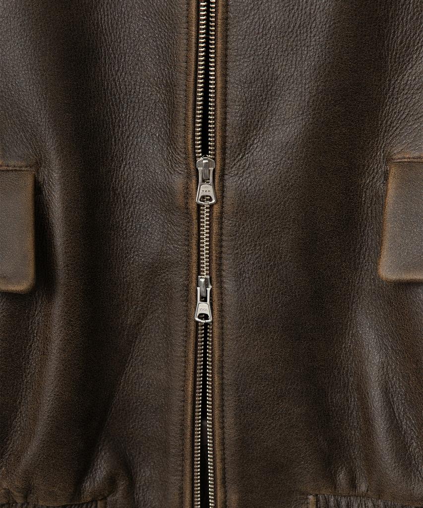 Belier Diagonal Leather Blouson - Vintage Brown