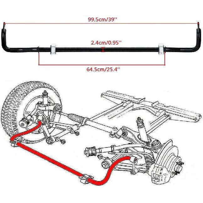 Performance Accesorios Auto 24mm Rear Sway Bar End Link Kit for 92-00 Honda Civic 94-01 Acura Integra DC2