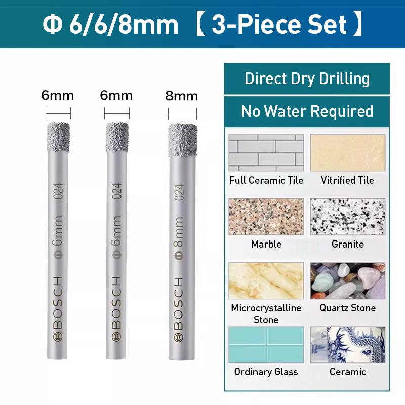Bosch Professional Series Brazed Diamond Tile Dry Drill Bit with Cooling Wax Ceramic drill bits