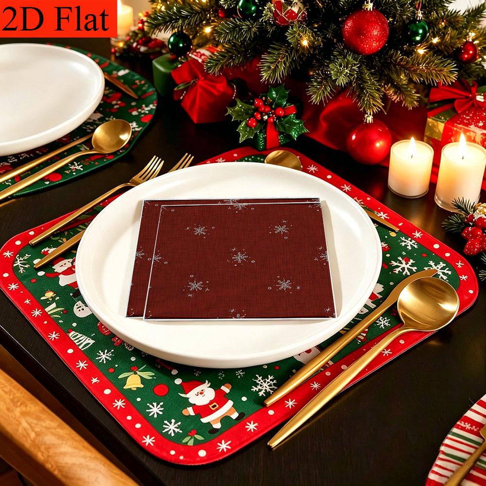 20pcs Disposable Napkins with Snowflake Pattern Print for Wedding,Parties,and Daily Use for Thanksgiving Fall Christmas Table Decoration