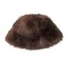 Women's Fuzzy Faux Fur Bucket Hat Winter Plush Furry Ladies Hat Fluffy Sherpa Fisherman