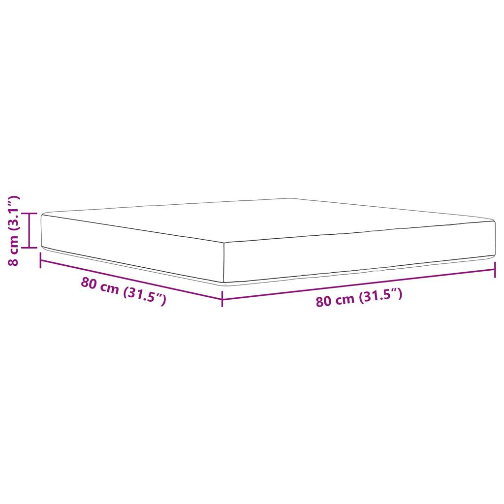 Outdoor Sofa Cushion Gray 80 x 80 x 8 cm Polyester