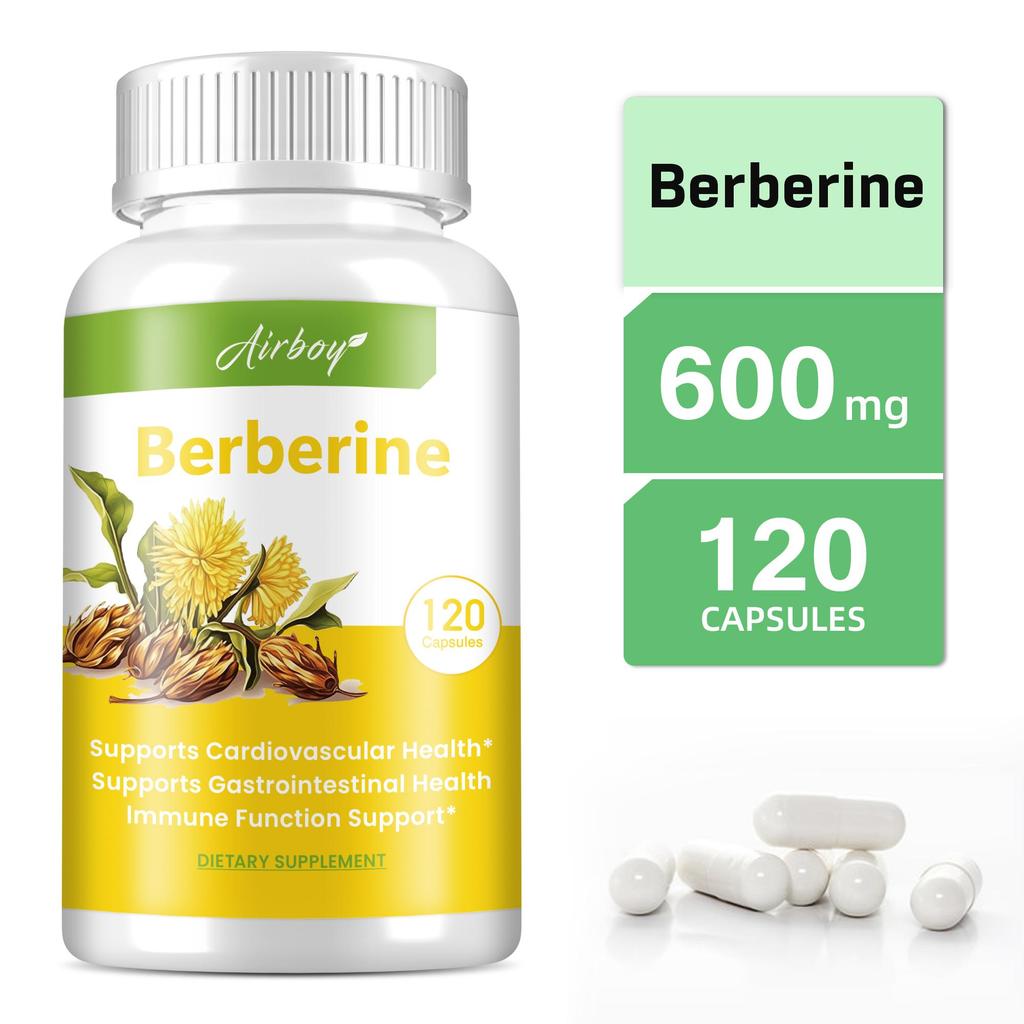 Berberine Supplement, Maintains Heart Health, Promotes Metabolism, and Supports Cardiovascular and Gastrointestinal Immune Function, 120 Capsules.
