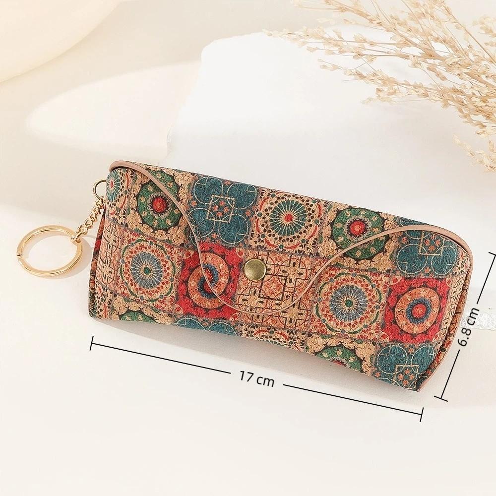 Fashion Retro Print Eyeglasses Box Lightweight Pressure-Resistant Keychain Sunglasses Case Buckle Glasses Case Men