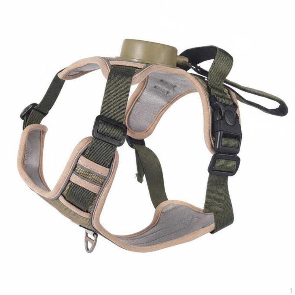 Reflective Dog Vest Harness Function 2in1 Leash Fit for Night Walking, Outdoor Black Red