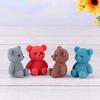 Bear Figurine Animal Shaped Easy To Carry Adorable Lovely Sitting Miniature Bear for Phone