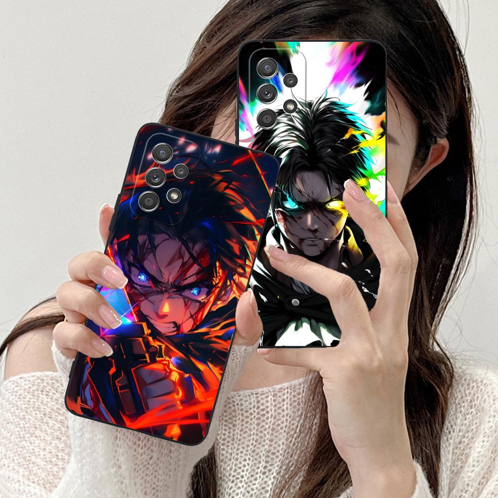 AOT Eren Mobile Cell Phone Case for Samsung Galaxy A73 72 71 70 56 55 54 53 52 36 35 34 23 16 15 5G Colour Protective Luxury