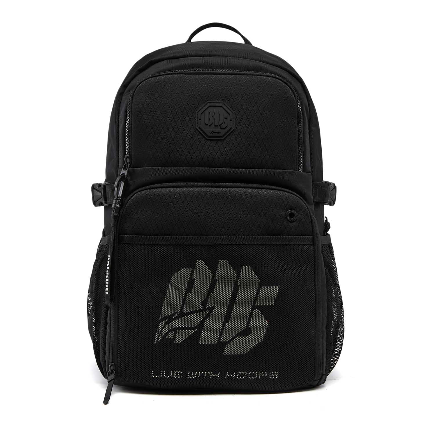 Li Ning Basketball Collection Polyester Backpack Unisex Black ABSW091-1