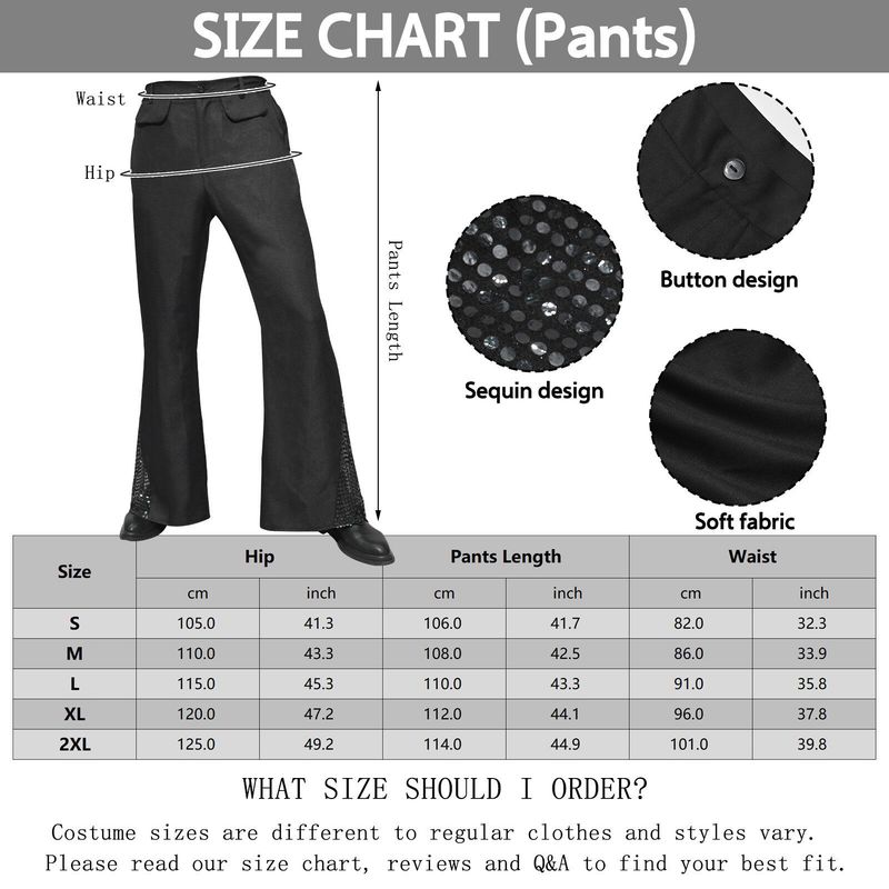European and American 1970s Men's Classic Casual Retro Sequins Trumpet pants Performance Comprehensive Sequins Set Performance Dress.