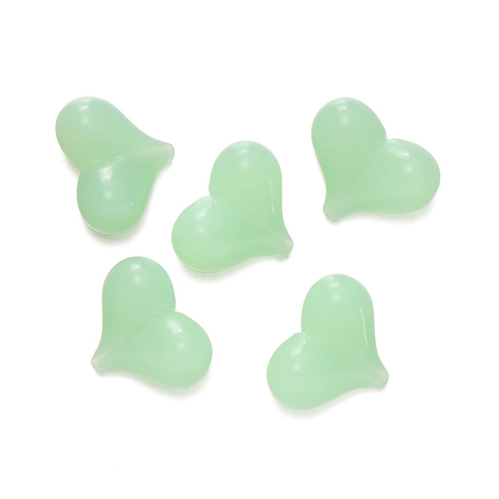 10pcs/lot Acrylic Jelly Colored Heart Shape Beads Bracelet Loose Beads For DIY Jewelry Making Necklace Craft Accessories