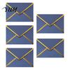 Elegant Handwritten Letter Holders 5Pcs Western Style Envelopes with Gold Foil Trim, Offset Paper Invitation Personalized Message for Wedding,
