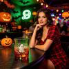 Cute Ghost Drinking Glasses Halloween Glass Cup, Colorful Gradient Aesthetic Tumbler with Whiskey Juice Soda Pumpkin Skull Print, Spooky Party