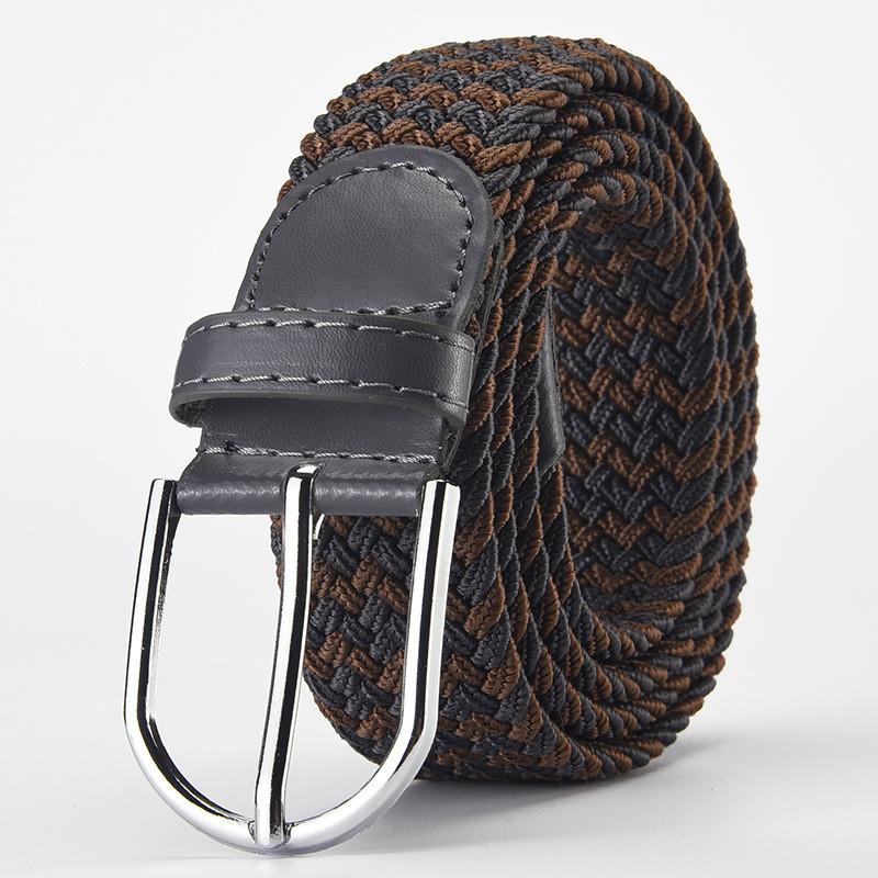 Stylish Woven Stretch Casual Mens Belt With Alloy Buckle For Fashionable Wear